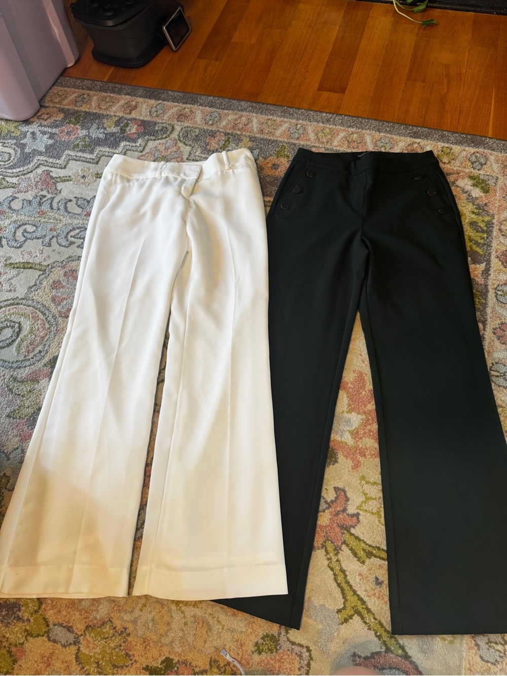 Rachel Zoe Wide-Leg Trousers in White and Black (2 pairs)